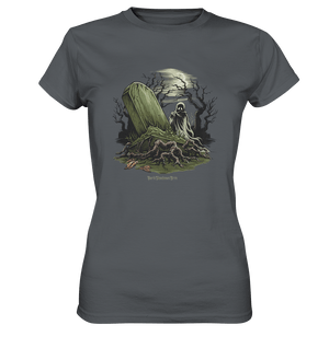 Düsterer Friedhof bei Nacht - Geist vor verfallenem Grabstein in mystischer Atmosphäre - Ladies Premium Shirt | Lady - Shirts | Dark Shadows Arts