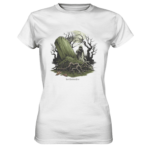 Düsterer Friedhof bei Nacht - Geist vor verfallenem Grabstein in mystischer Atmosphäre - Ladies Premium Shirt | Lady - Shirts | Dark Shadows Arts