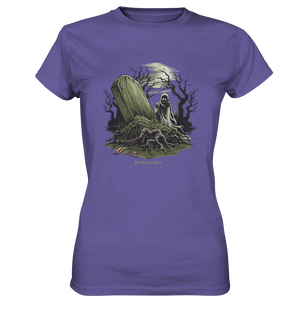 Düsterer Friedhof bei Nacht - Geist vor verfallenem Grabstein in mystischer Atmosphäre - Ladies Premium Shirt | Lady - Shirts | Dark Shadows Arts