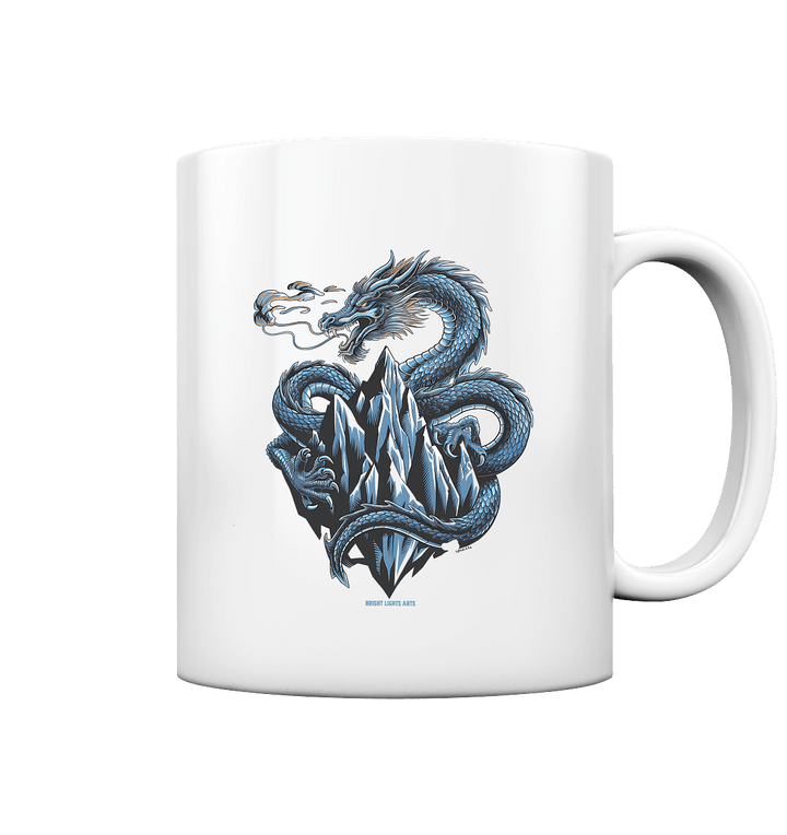 Eisdrache – Wächter der gefrorenen Gipfel - Tasse glossy | Trinkgefäße | Dark Shadows Arts