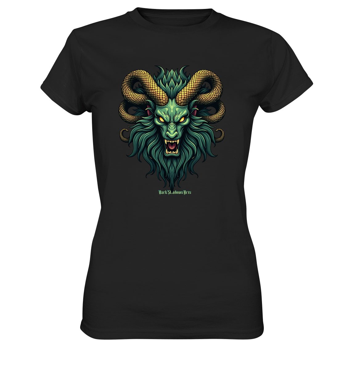 Emerald Inferno Dragon s Gaze - Ladies Premium Shirt | Lady - Shirts | Dark Shadows Arts