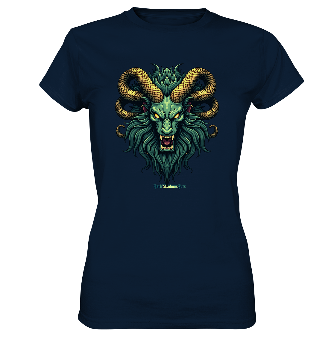 Emerald Inferno Dragon s Gaze - Ladies Premium Shirt | Lady - Shirts | Dark Shadows Arts