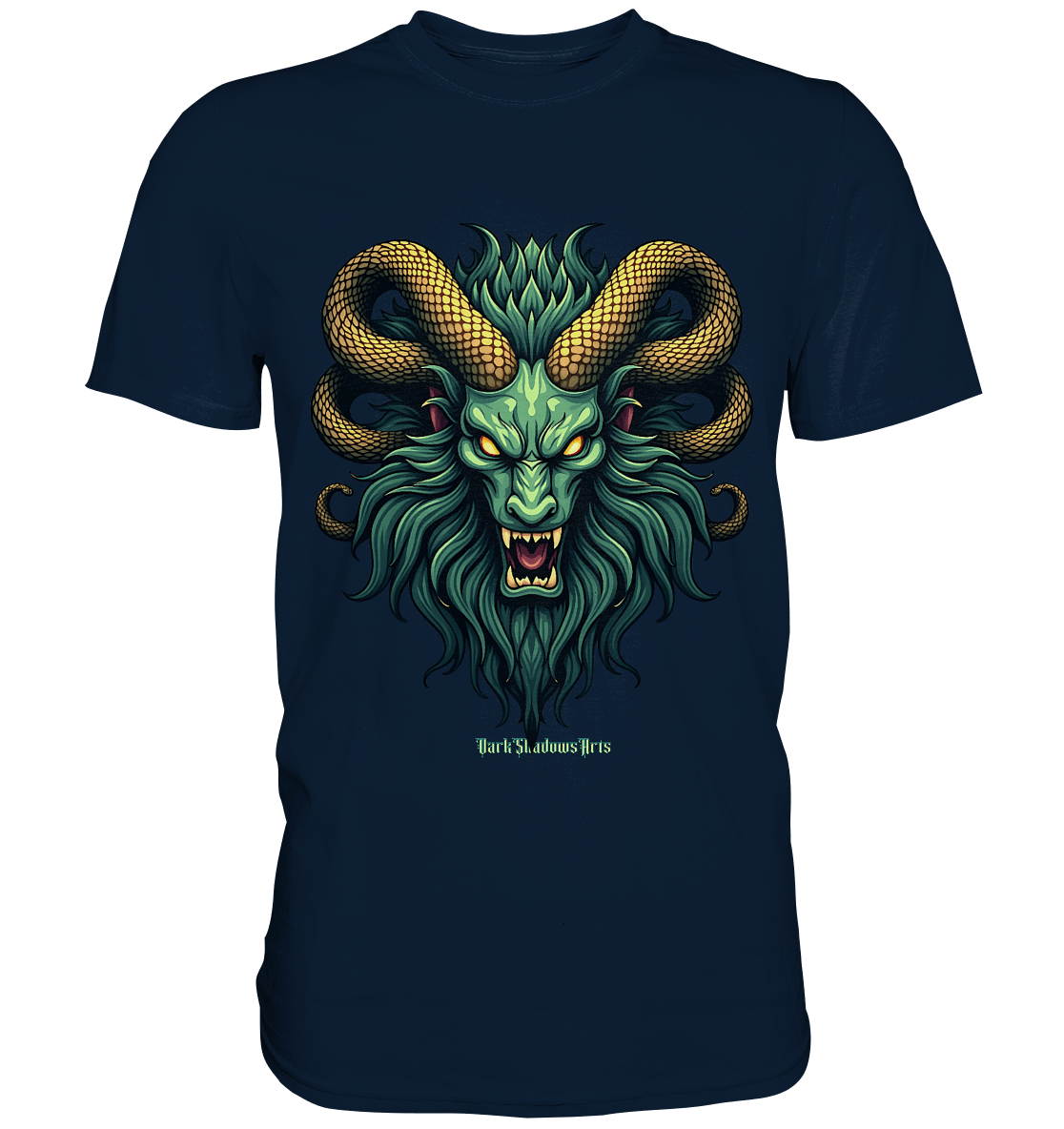 Emerald Inferno Dragon s Gaze - Premium Shirt | Unisex - Shirts | Dark Shadows Arts