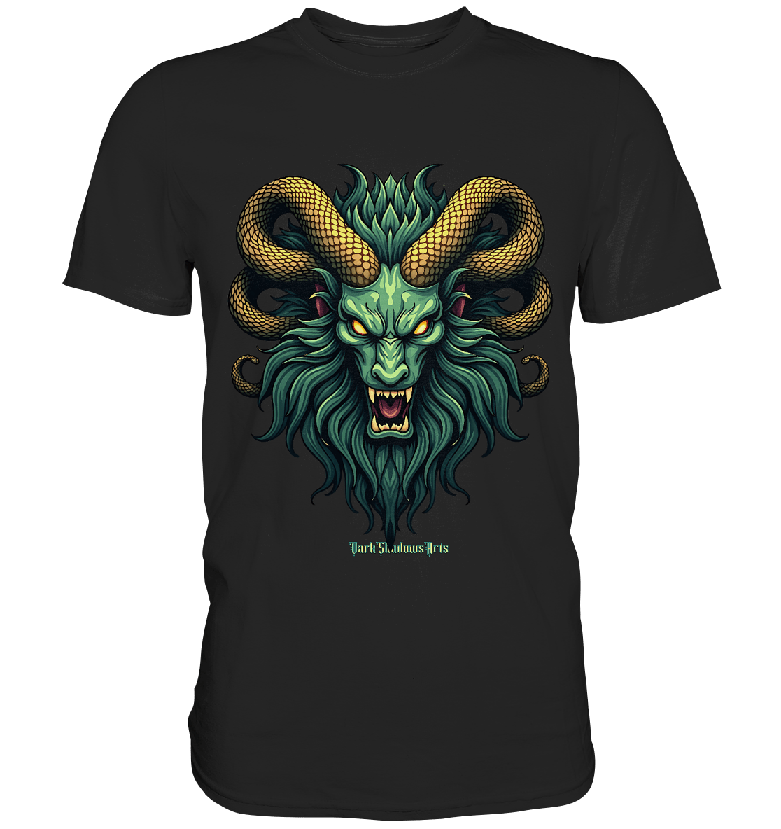 Emerald Inferno Dragon s Gaze - Premium Shirt | Unisex - Shirts | Dark Shadows Arts