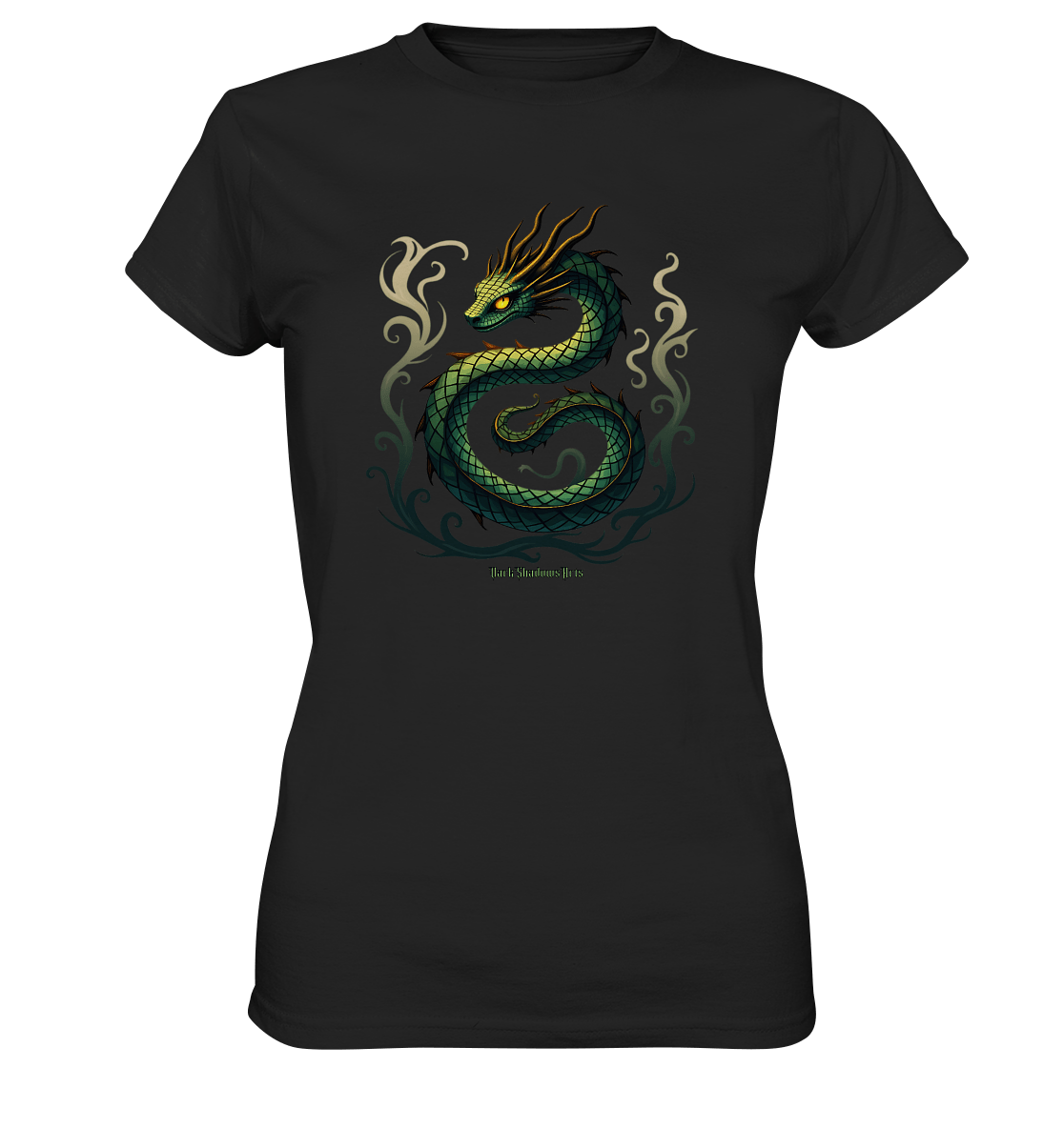 Emerald Serpent Mystic Guardian - Ladies Premium Shirt | Lady - Shirts | Dark Shadows Arts