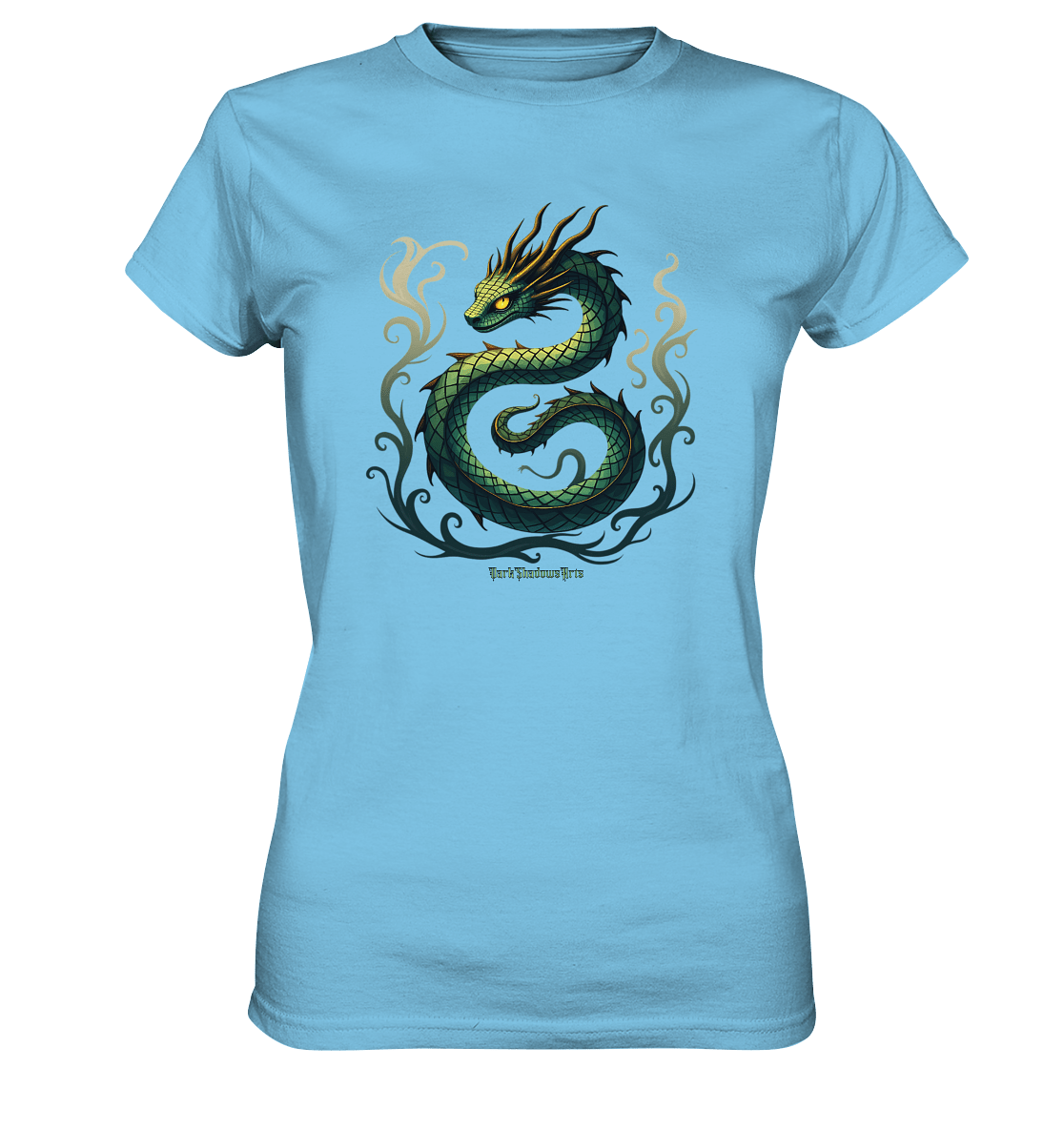 Emerald Serpent Mystic Guardian - Ladies Premium Shirt | Lady - Shirts | Dark Shadows Arts