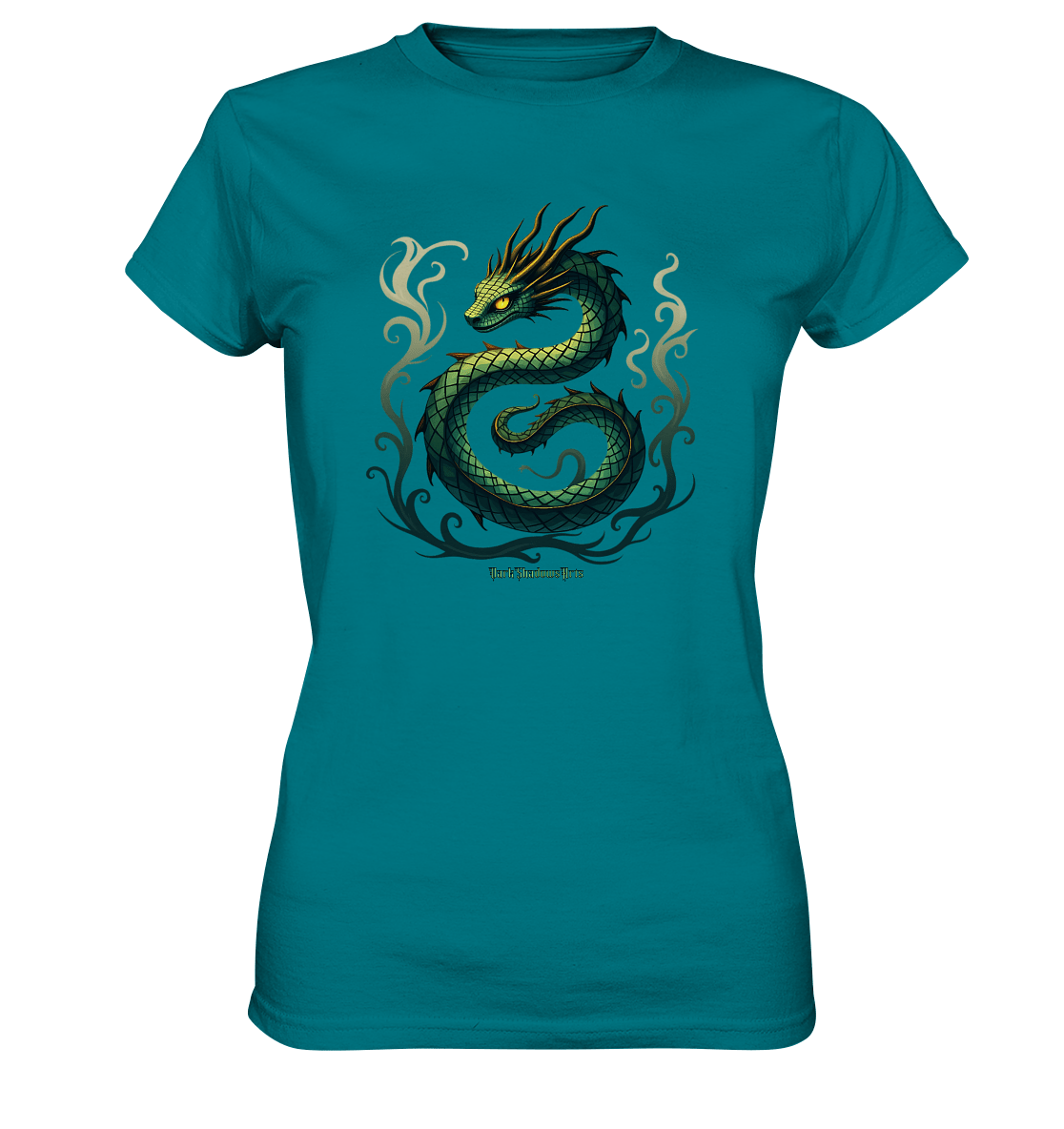 Emerald Serpent Mystic Guardian - Ladies Premium Shirt | Lady - Shirts | Dark Shadows Arts