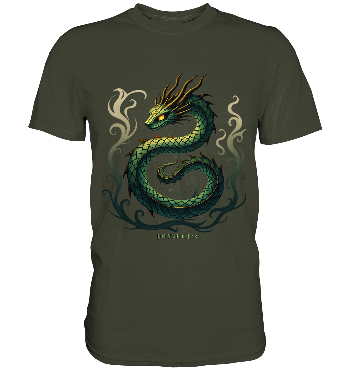 Emerald Serpent Mystic Guardian - Premium Shirt | Unisex - Shirts | Dark Shadows Arts