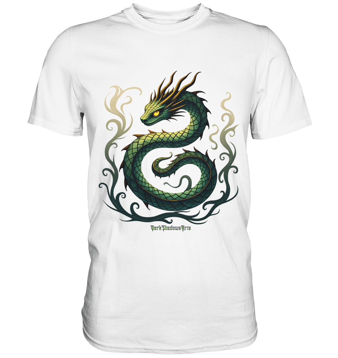 Emerald Serpent Mystic Guardian - Premium Shirt | Unisex - Shirts | Dark Shadows Arts