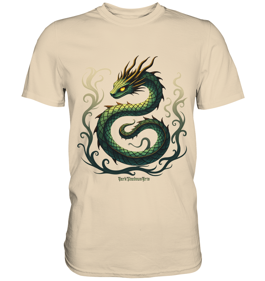 Emerald Serpent Mystic Guardian - Premium Shirt | Unisex - Shirts | Dark Shadows Arts