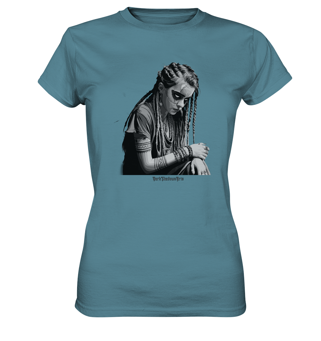 Enigmatic Veil Tattooed Persona - Ladies Premium Shirt | Lady - Shirts | Dark Shadows Arts