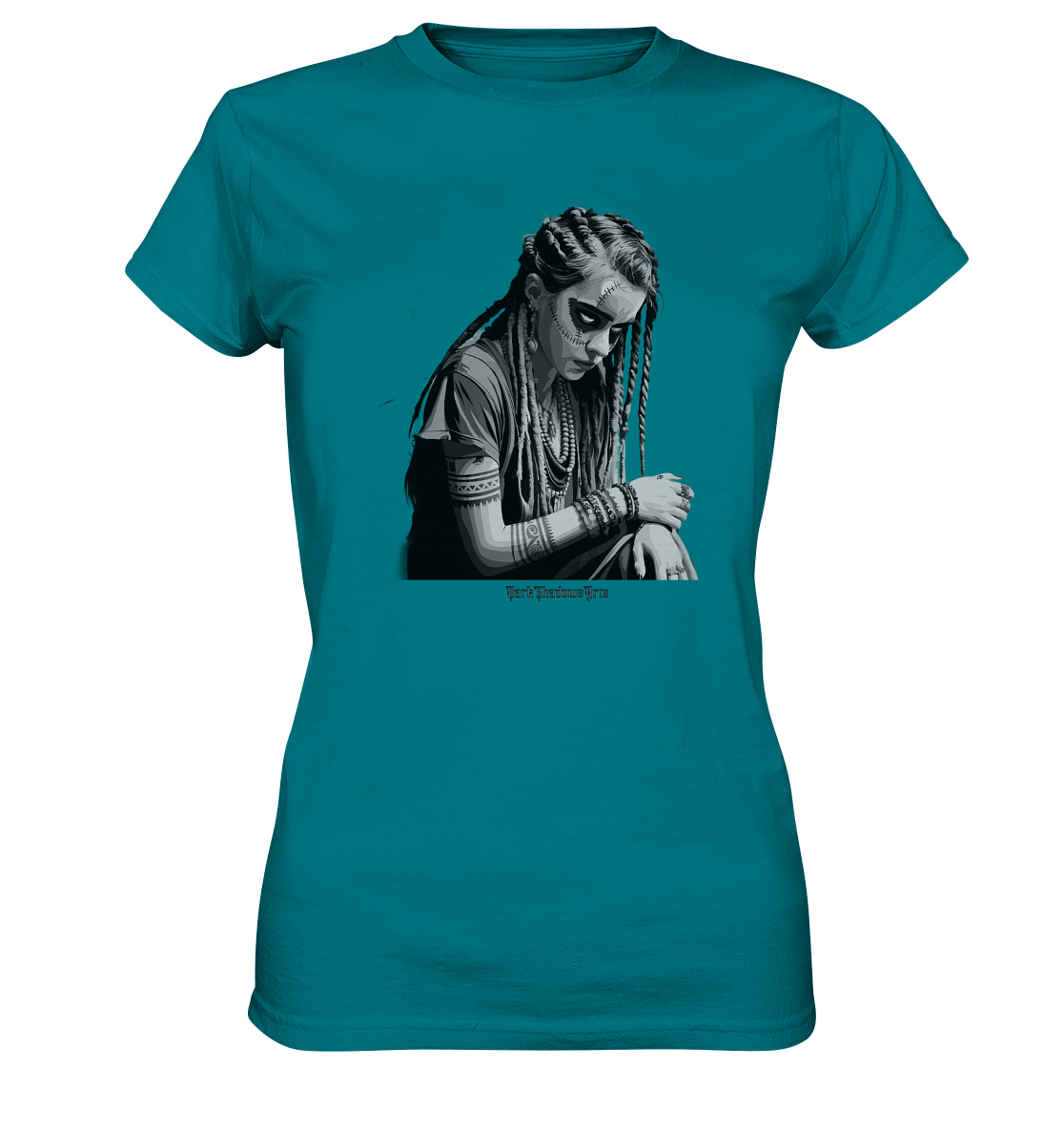 Enigmatic Veil Tattooed Persona - Ladies Premium Shirt | Lady - Shirts | Dark Shadows Arts