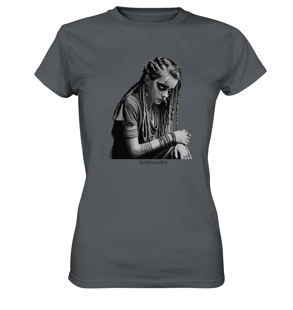 Enigmatic Veil Tattooed Persona - Ladies Premium Shirt | Lady - Shirts | Dark Shadows Arts