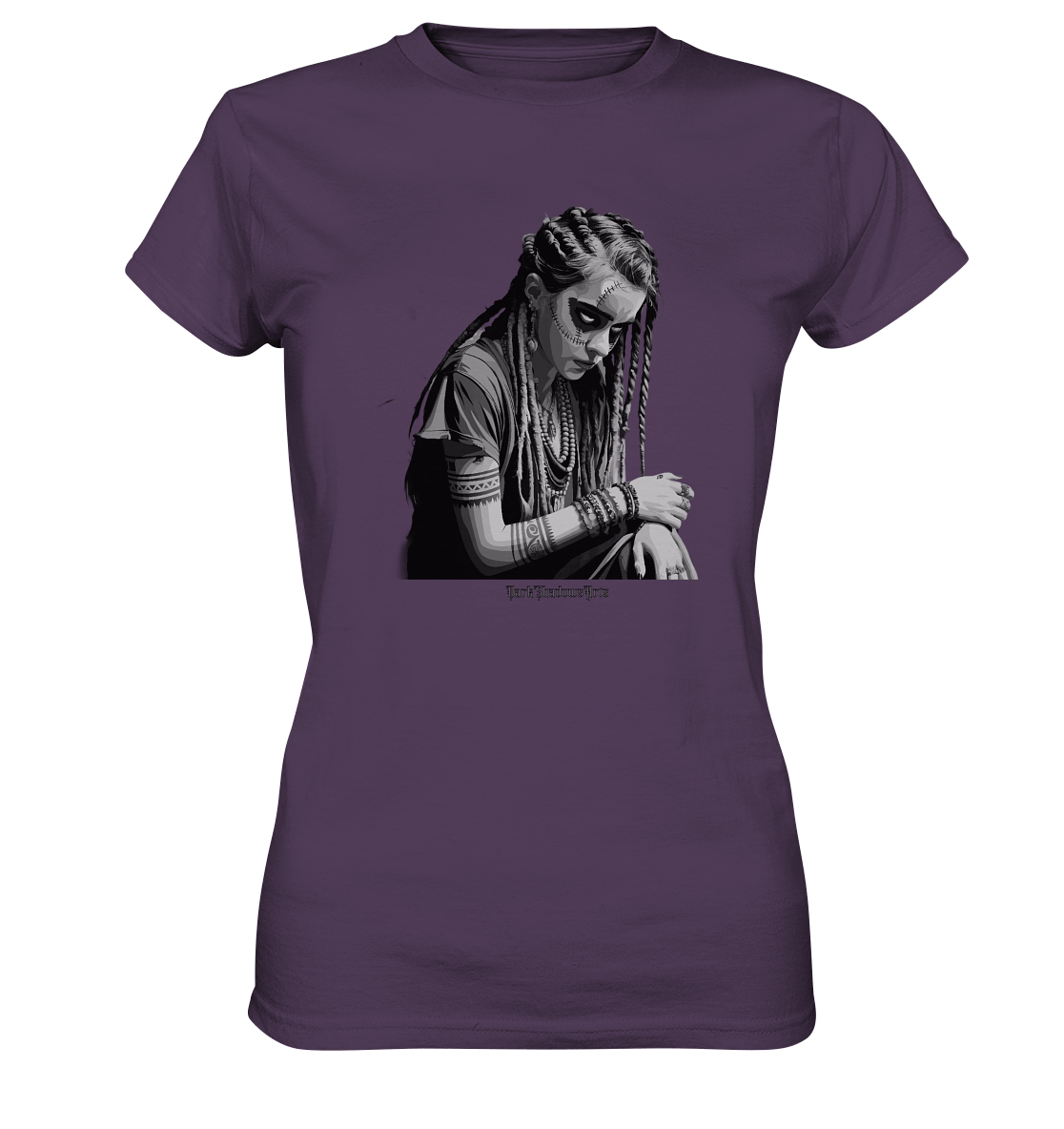 Enigmatic Veil Tattooed Persona - Ladies Premium Shirt | Lady - Shirts | Dark Shadows Arts