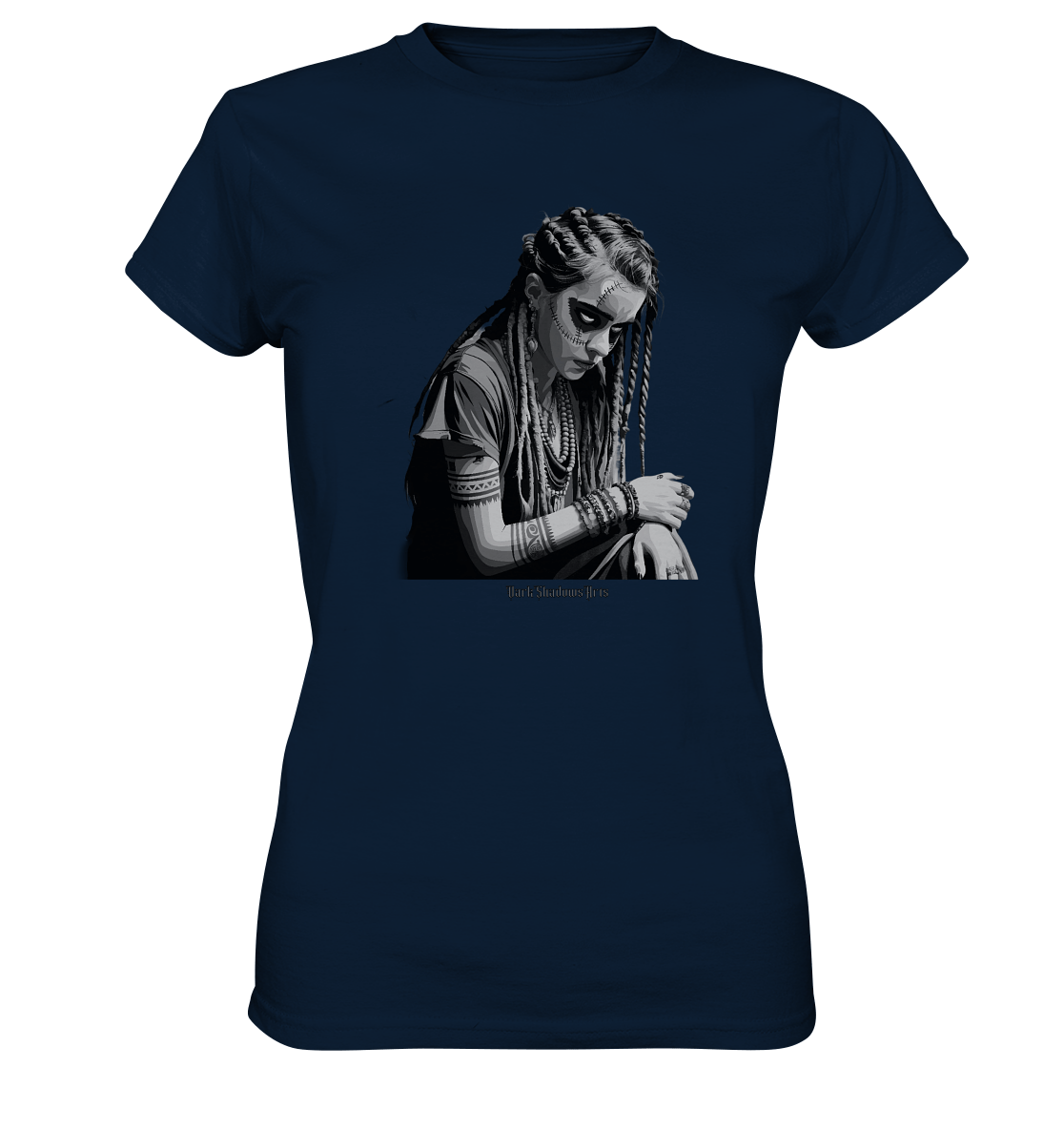 Enigmatic Veil Tattooed Persona - Ladies Premium Shirt | Lady - Shirts | Dark Shadows Arts