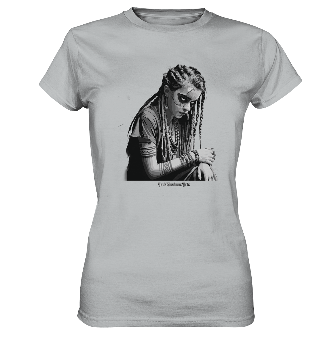 Enigmatic Veil Tattooed Persona - Ladies Premium Shirt | Lady - Shirts | Dark Shadows Arts