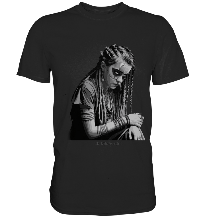 Enigmatic Veil Tattooed Persona - Premium Shirt | Unisex - Shirts | Dark Shadows Arts