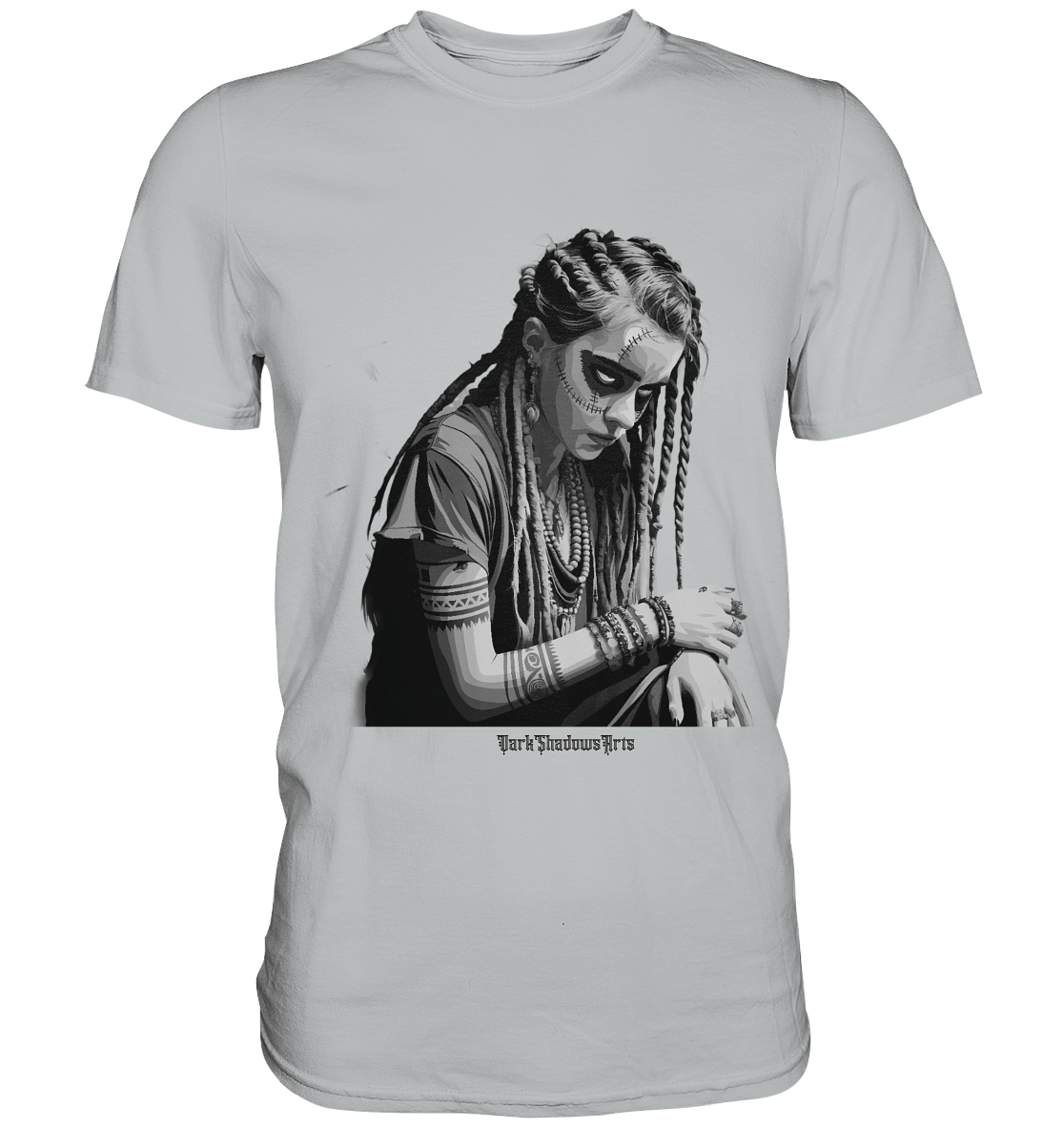 Enigmatic Veil Tattooed Persona - Premium Shirt | Unisex - Shirts | Dark Shadows Arts