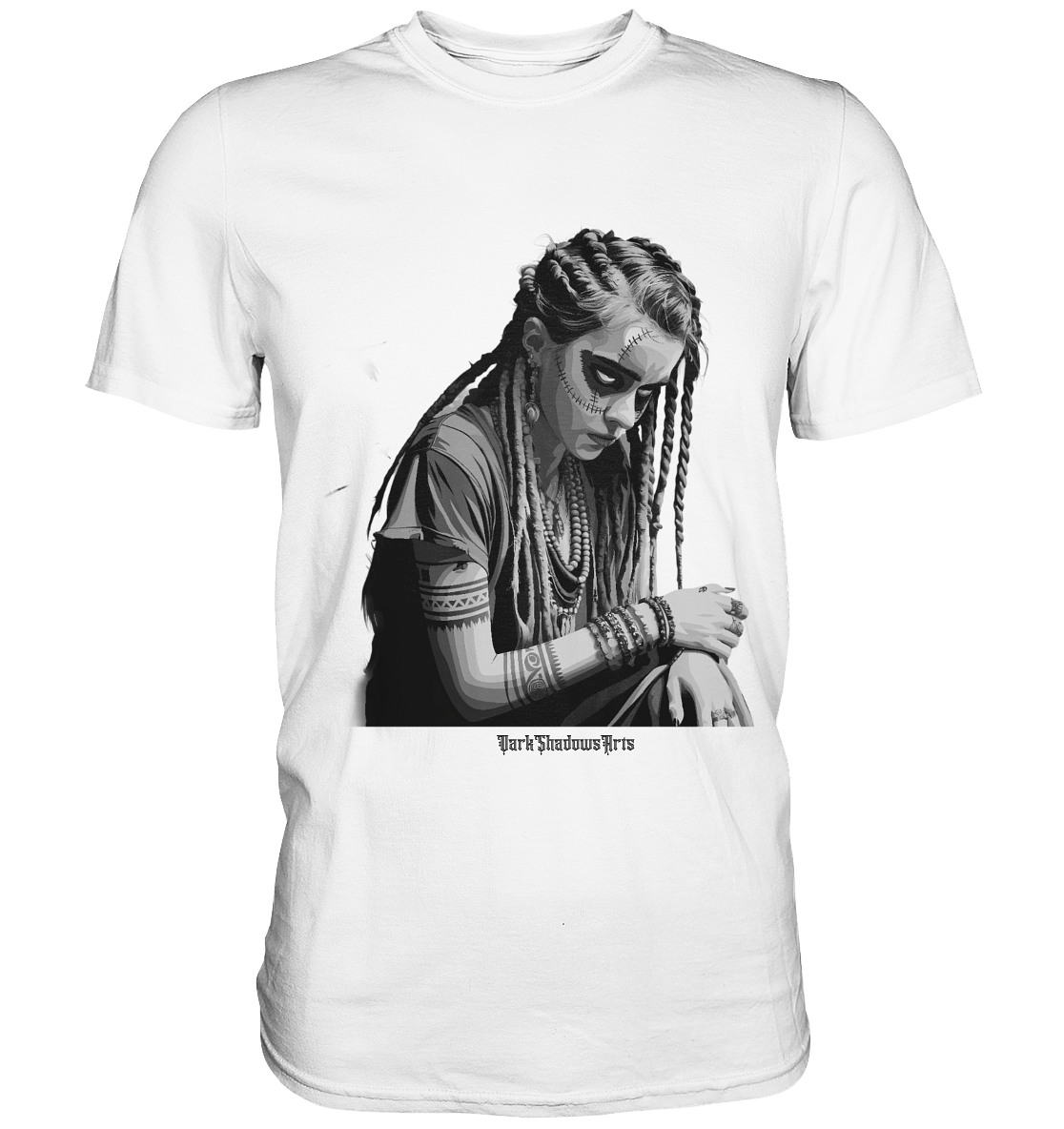 Enigmatic Veil Tattooed Persona - Premium Shirt | Unisex - Shirts | Dark Shadows Arts