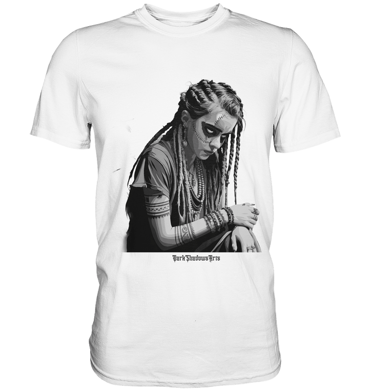 Enigmatic Veil Tattooed Persona - Premium Shirt | Unisex - Shirts | Dark Shadows Arts