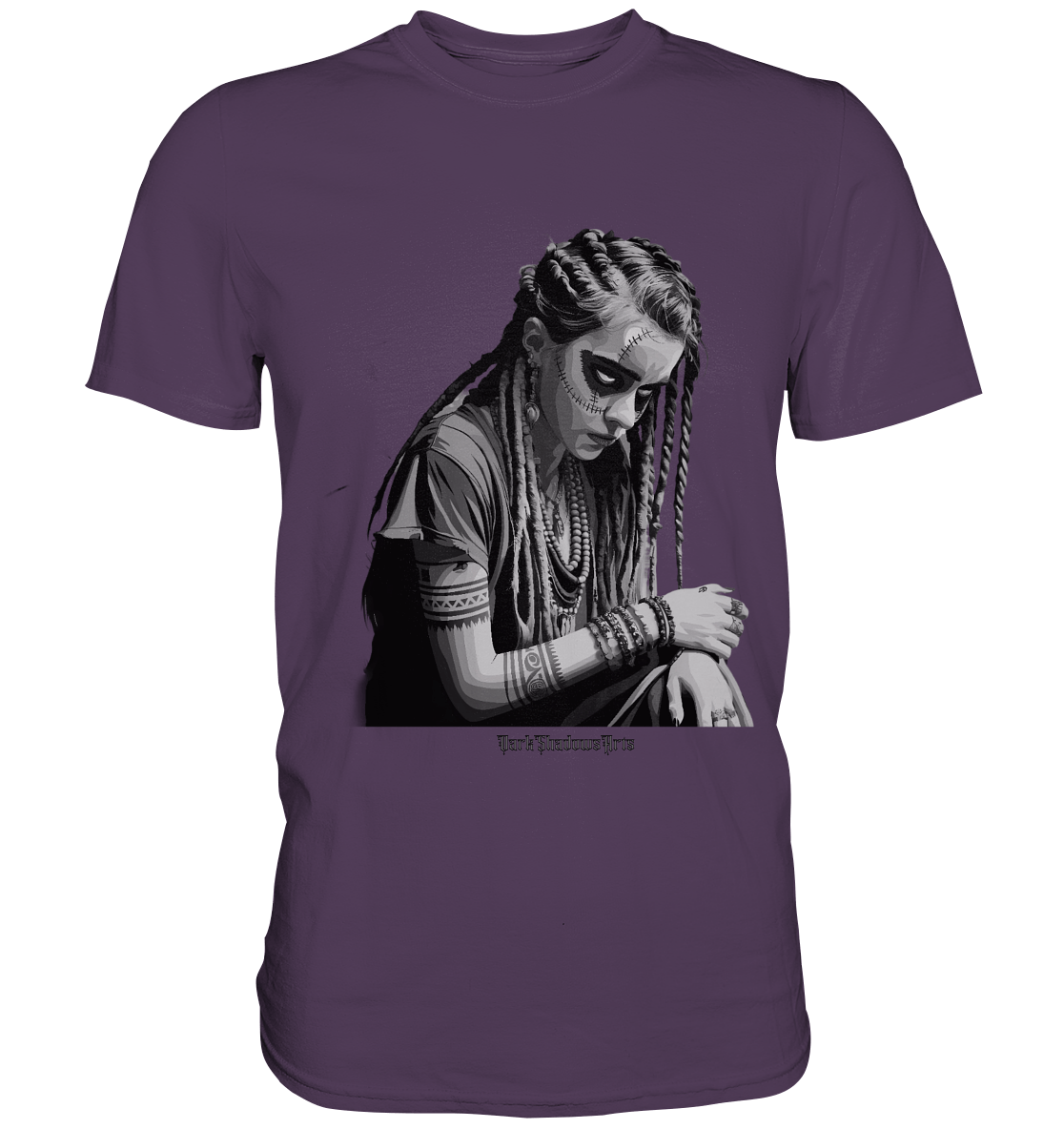 Enigmatic Veil Tattooed Persona - Premium Shirt | Unisex - Shirts | Dark Shadows Arts