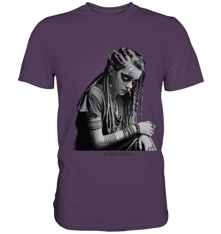 Enigmatic Veil Tattooed Persona - Premium Shirt | Unisex - Shirts | Dark Shadows Arts