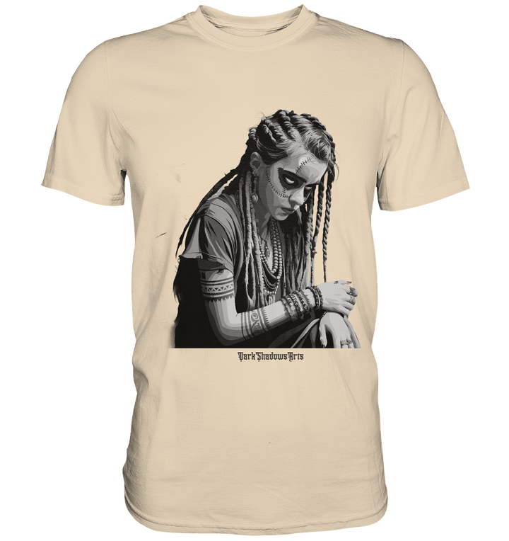 Enigmatic Veil Tattooed Persona - Premium Shirt | Unisex - Shirts | Dark Shadows Arts