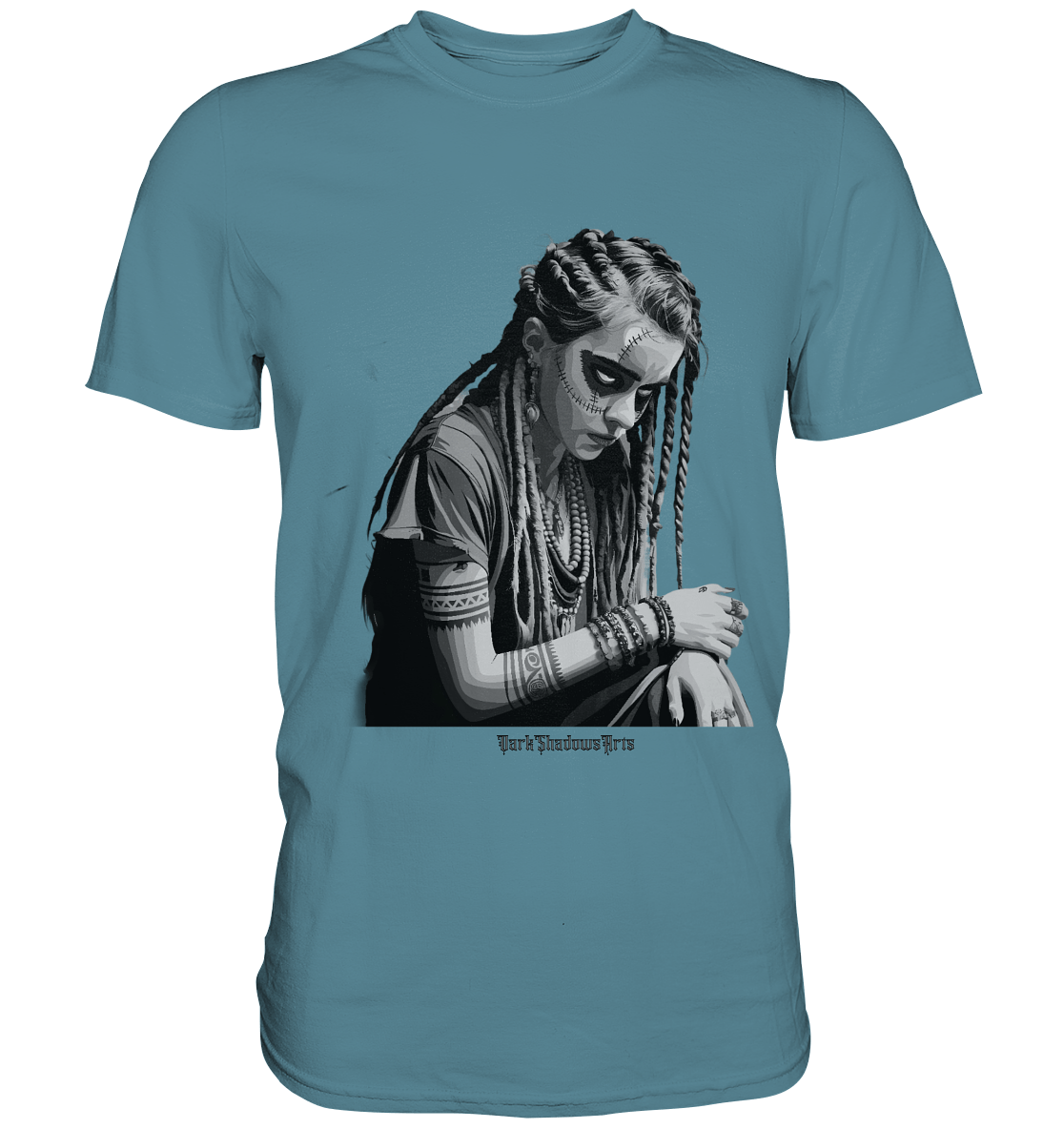 Enigmatic Veil Tattooed Persona - Premium Shirt | Unisex - Shirts | Dark Shadows Arts