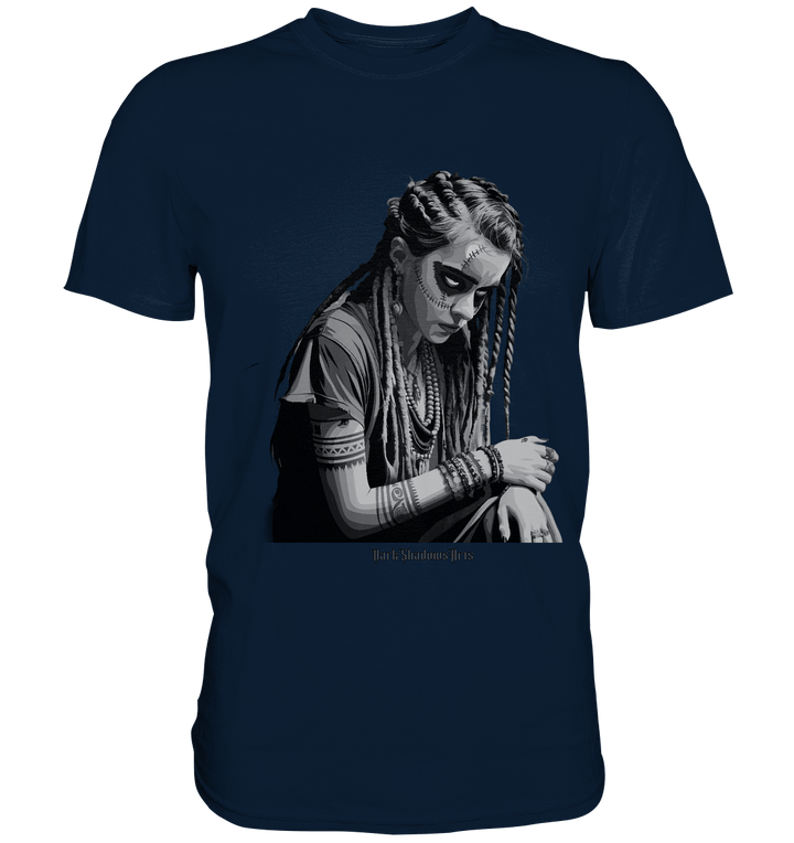Enigmatic Veil Tattooed Persona - Premium Shirt | Unisex - Shirts | Dark Shadows Arts