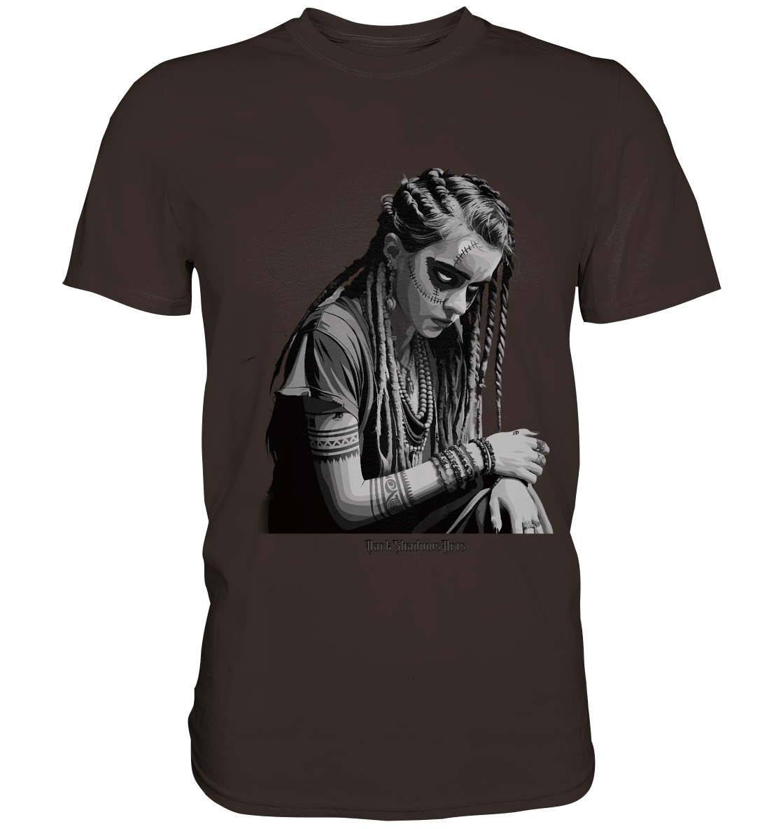 Enigmatic Veil Tattooed Persona - Premium Shirt | Unisex - Shirts | Dark Shadows Arts