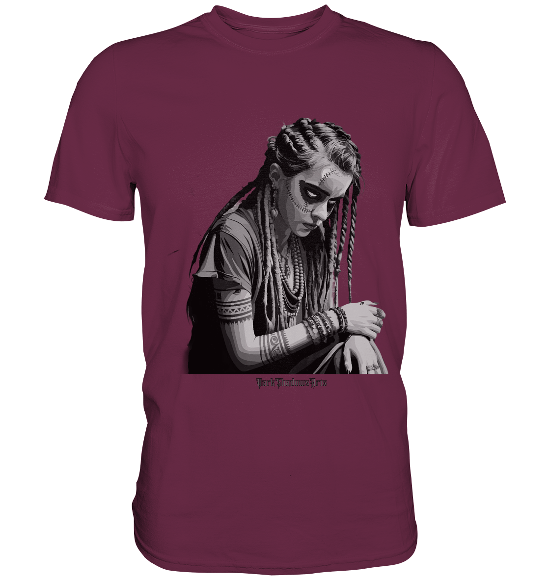 Enigmatic Veil Tattooed Persona - Premium Shirt | Unisex - Shirts | Dark Shadows Arts