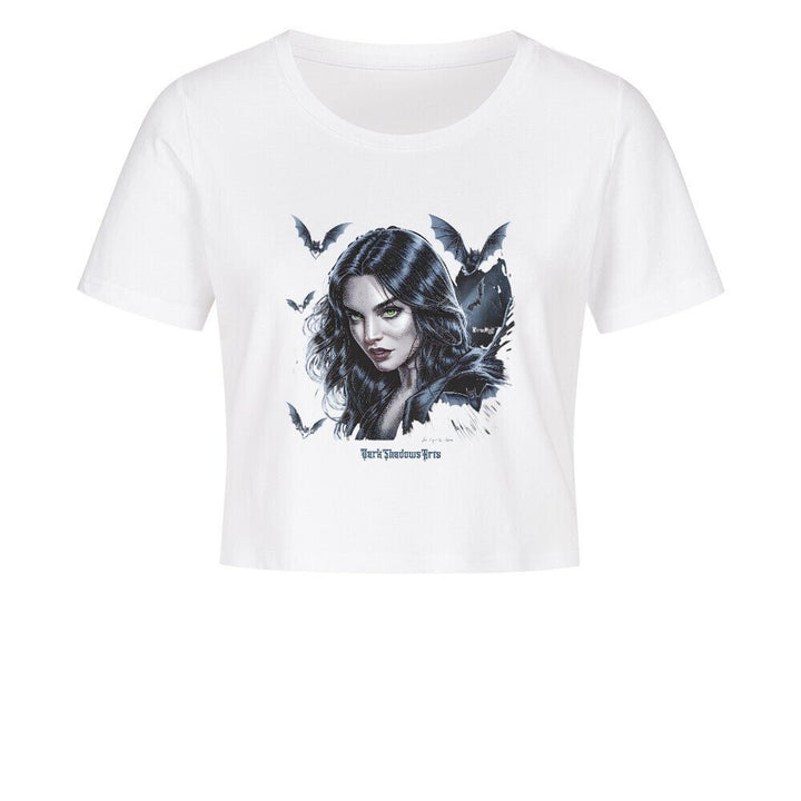 Eternal Night – Königin der Fledermäuse - Ladies Cropped Tee | T-Shirt | Dark Shadows Arts