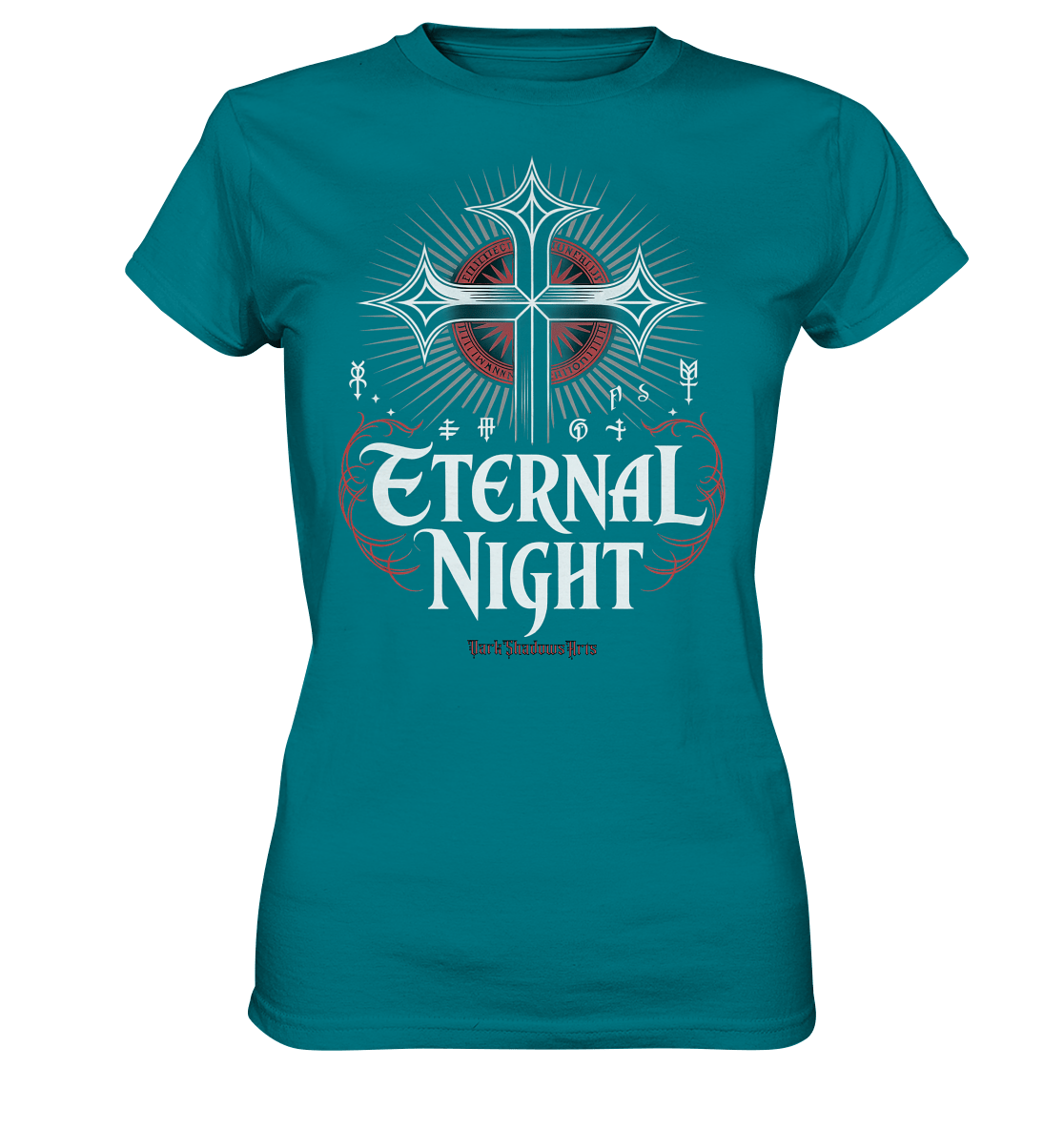 ETERNAL NIGHT – Mystisches gotisches Design mit Kreuz und Symbolen - Ladies Premium Shirt | Lady - Shirts | Dark Shadows Arts