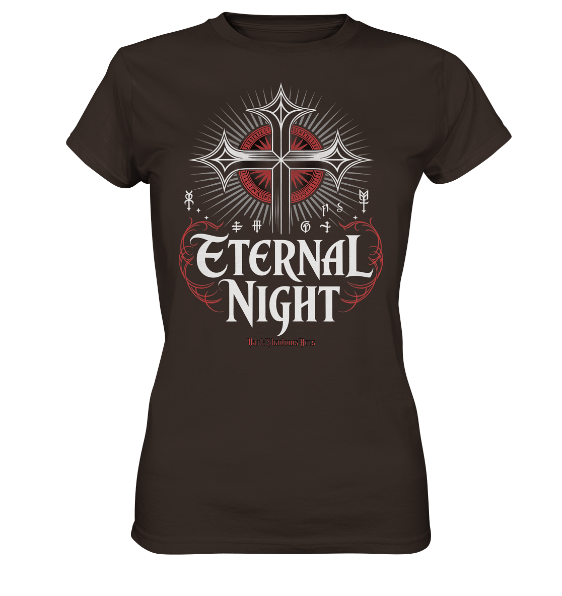 ETERNAL NIGHT – Mystisches gotisches Design mit Kreuz und Symbolen - Ladies Premium Shirt | Lady - Shirts | Dark Shadows Arts