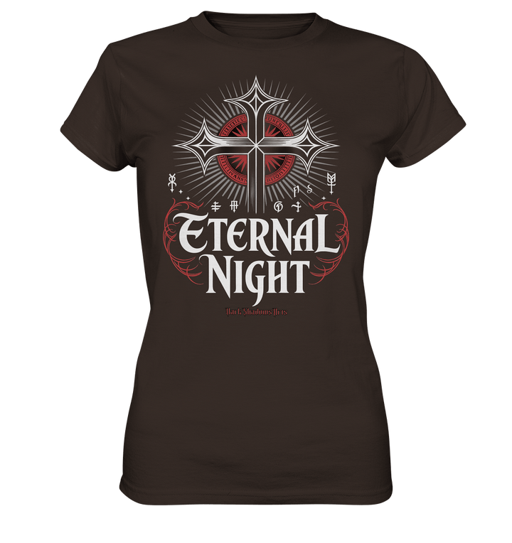 ETERNAL NIGHT – Mystisches gotisches Design mit Kreuz und Symbolen - Ladies Premium Shirt | Lady - Shirts | Dark Shadows Arts