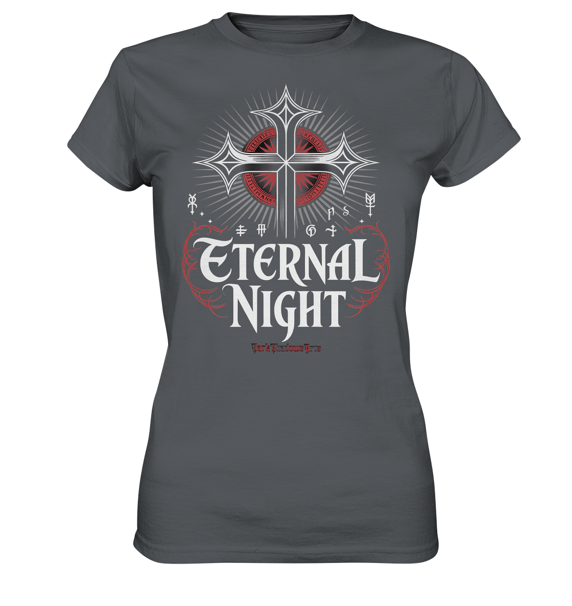 ETERNAL NIGHT – Mystisches gotisches Design mit Kreuz und Symbolen - Ladies Premium Shirt | Lady - Shirts | Dark Shadows Arts