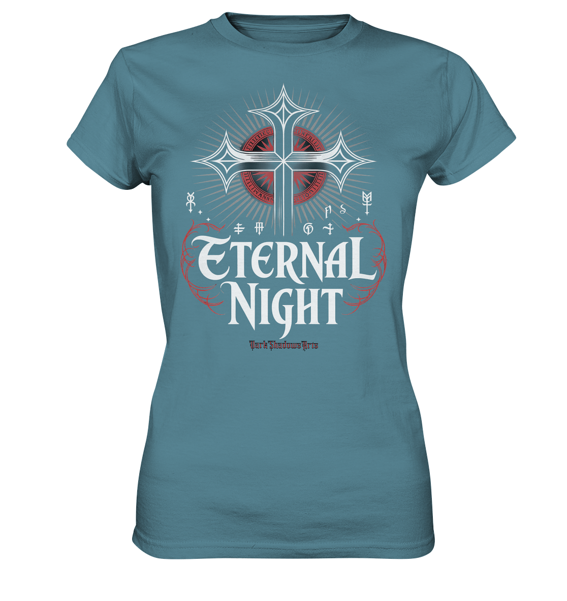 ETERNAL NIGHT – Mystisches gotisches Design mit Kreuz und Symbolen - Ladies Premium Shirt | Lady - Shirts | Dark Shadows Arts