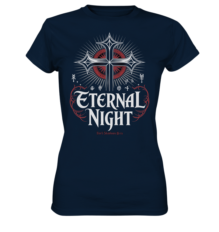 ETERNAL NIGHT – Mystisches gotisches Design mit Kreuz und Symbolen - Ladies Premium Shirt | Lady - Shirts | Dark Shadows Arts