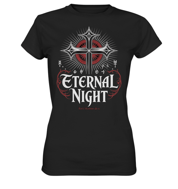 ETERNAL NIGHT – Mystisches gotisches Design mit Kreuz und Symbolen - Ladies Premium Shirt | Lady - Shirts | Dark Shadows Arts