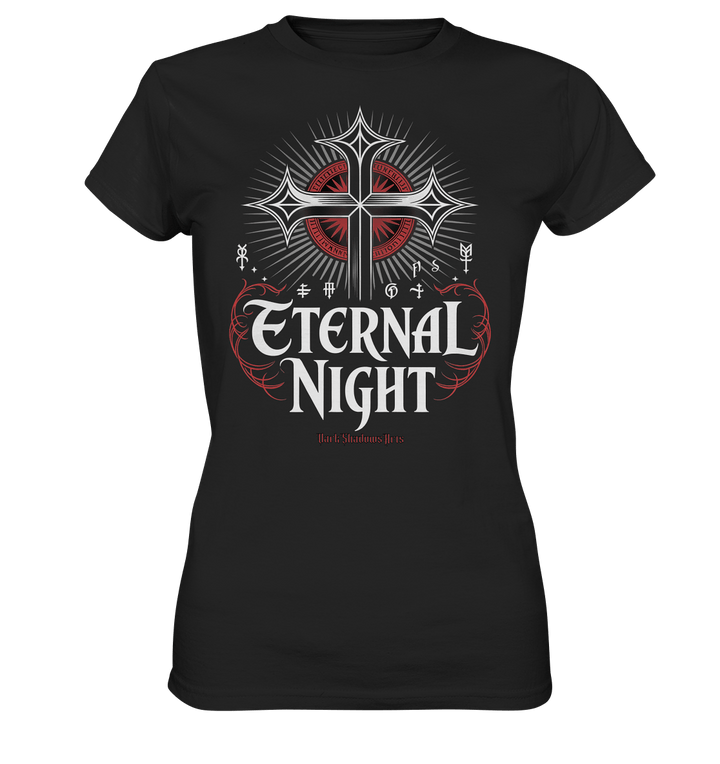 ETERNAL NIGHT – Mystisches gotisches Design mit Kreuz und Symbolen - Ladies Premium Shirt | Lady - Shirts | Dark Shadows Arts