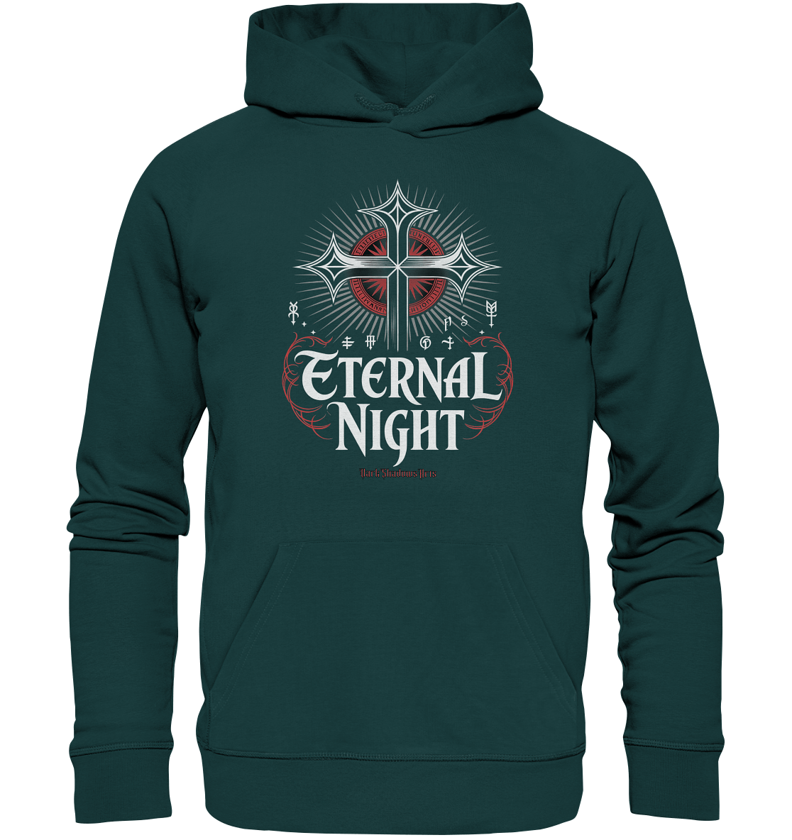 ETERNAL NIGHT – Mystisches gotisches Design mit Kreuz und Symbolen - Organic Hoodie | Hoodies | Dark Shadows Arts