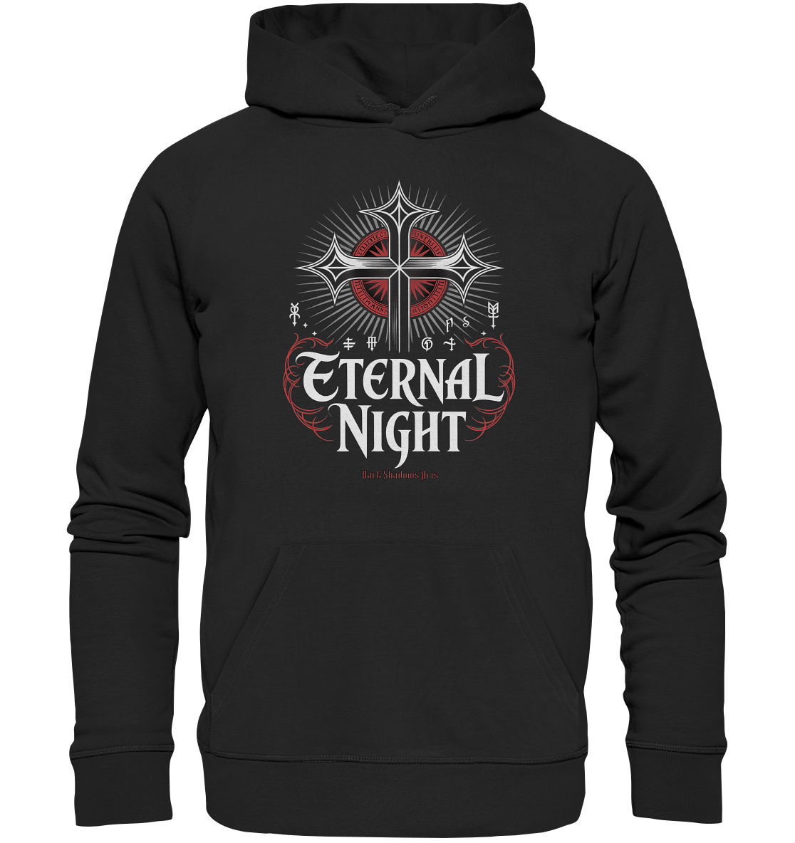 ETERNAL NIGHT – Mystisches gotisches Design mit Kreuz und Symbolen - Organic Hoodie | Hoodies | Dark Shadows Arts