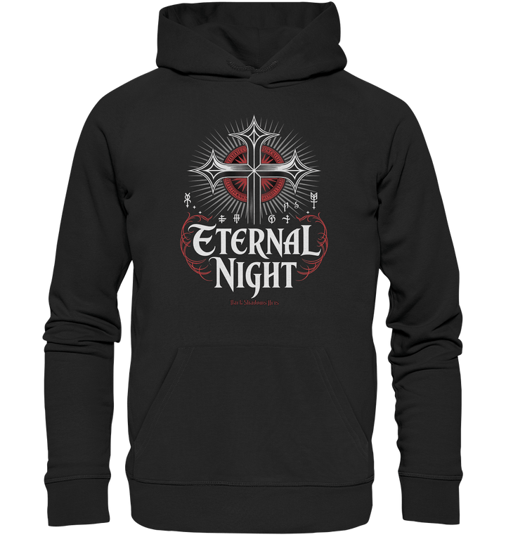 ETERNAL NIGHT – Mystisches gotisches Design mit Kreuz und Symbolen - Organic Hoodie | Hoodies | Dark Shadows Arts