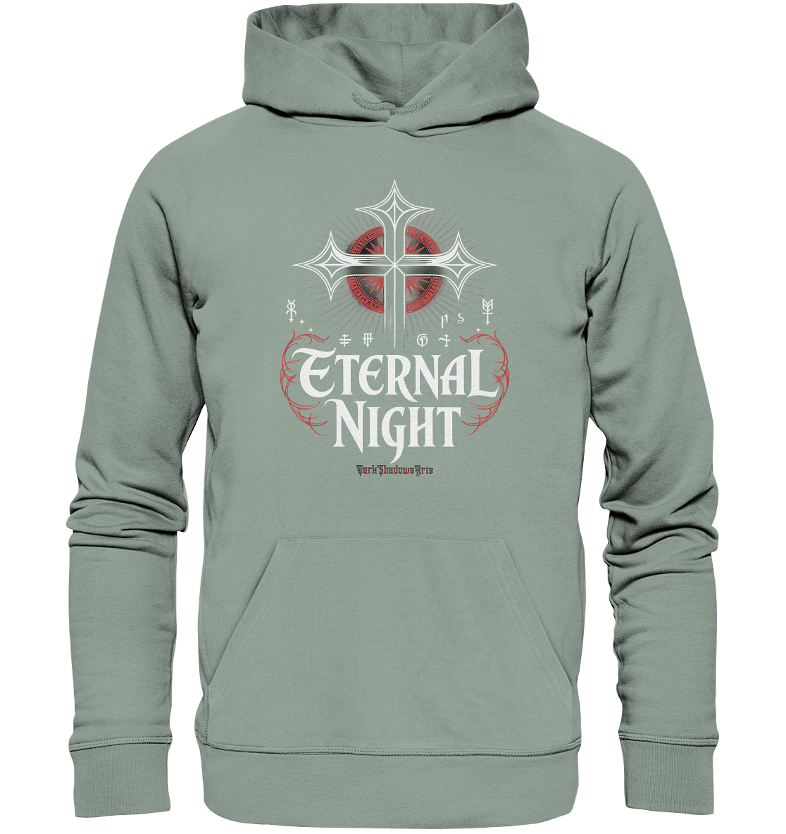 ETERNAL NIGHT – Mystisches gotisches Design mit Kreuz und Symbolen - Organic Hoodie | Hoodies | Dark Shadows Arts