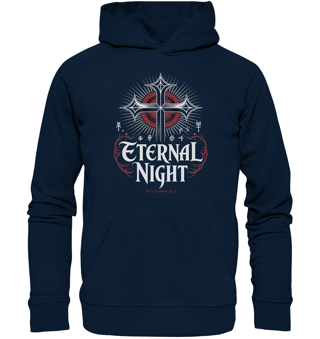 ETERNAL NIGHT – Mystisches gotisches Design mit Kreuz und Symbolen - Organic Hoodie | Hoodies | Dark Shadows Arts