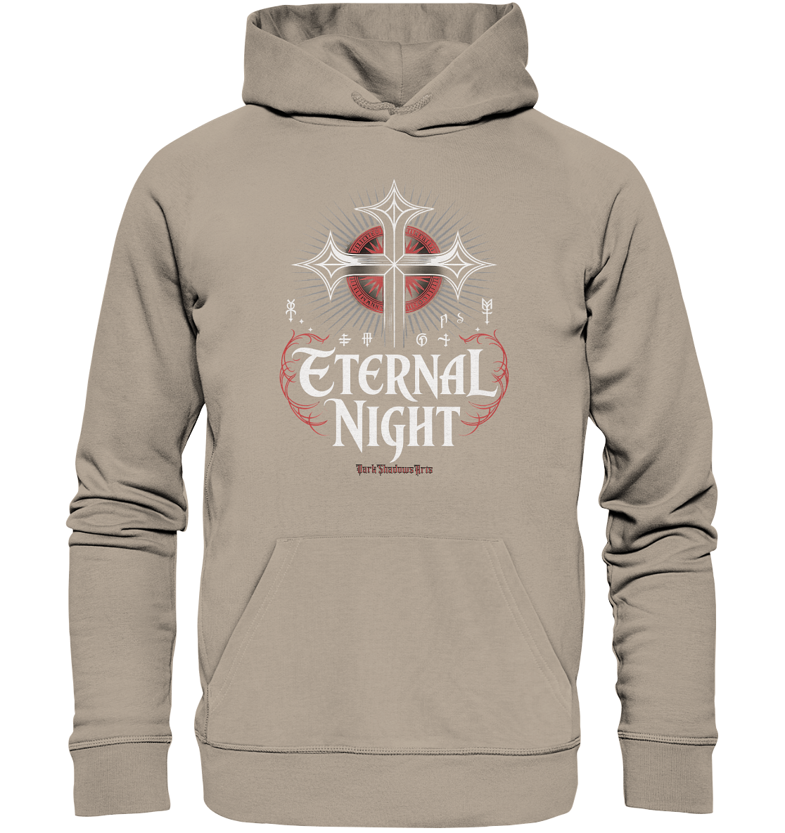 ETERNAL NIGHT – Mystisches gotisches Design mit Kreuz und Symbolen - Organic Hoodie | Hoodies | Dark Shadows Arts