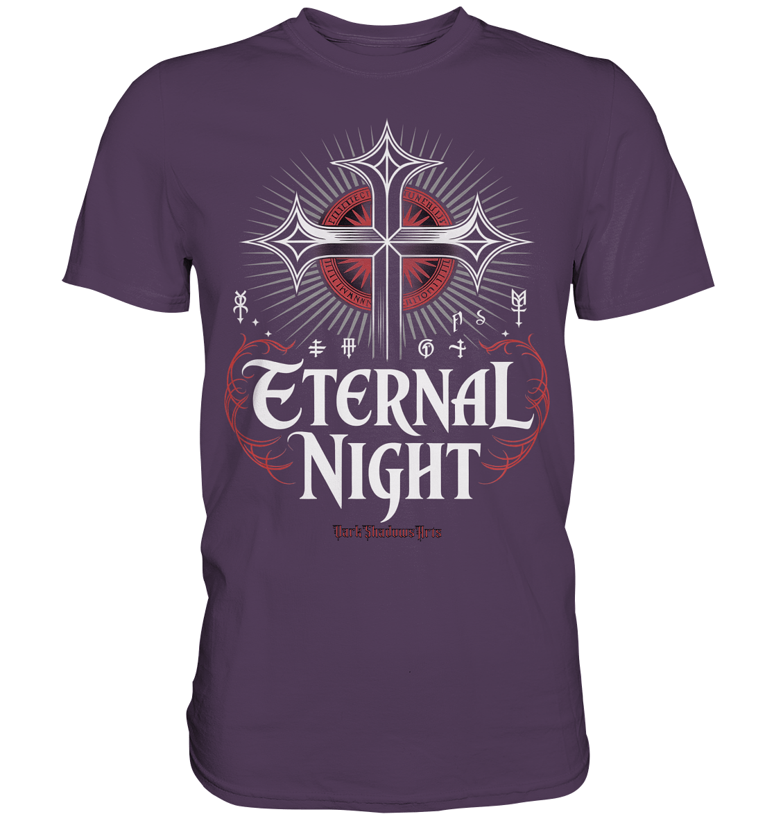 ETERNAL NIGHT – Mystisches gotisches Design mit Kreuz und Symbolen - Premium Shirt | Unisex - Shirts | Dark Shadows Arts