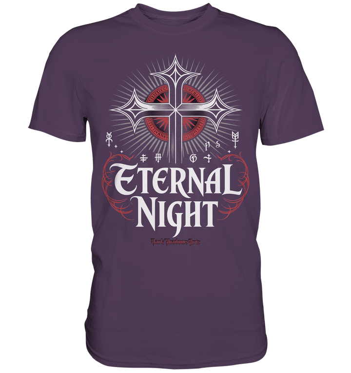 ETERNAL NIGHT – Mystisches gotisches Design mit Kreuz und Symbolen - Premium Shirt | Unisex - Shirts | Dark Shadows Arts