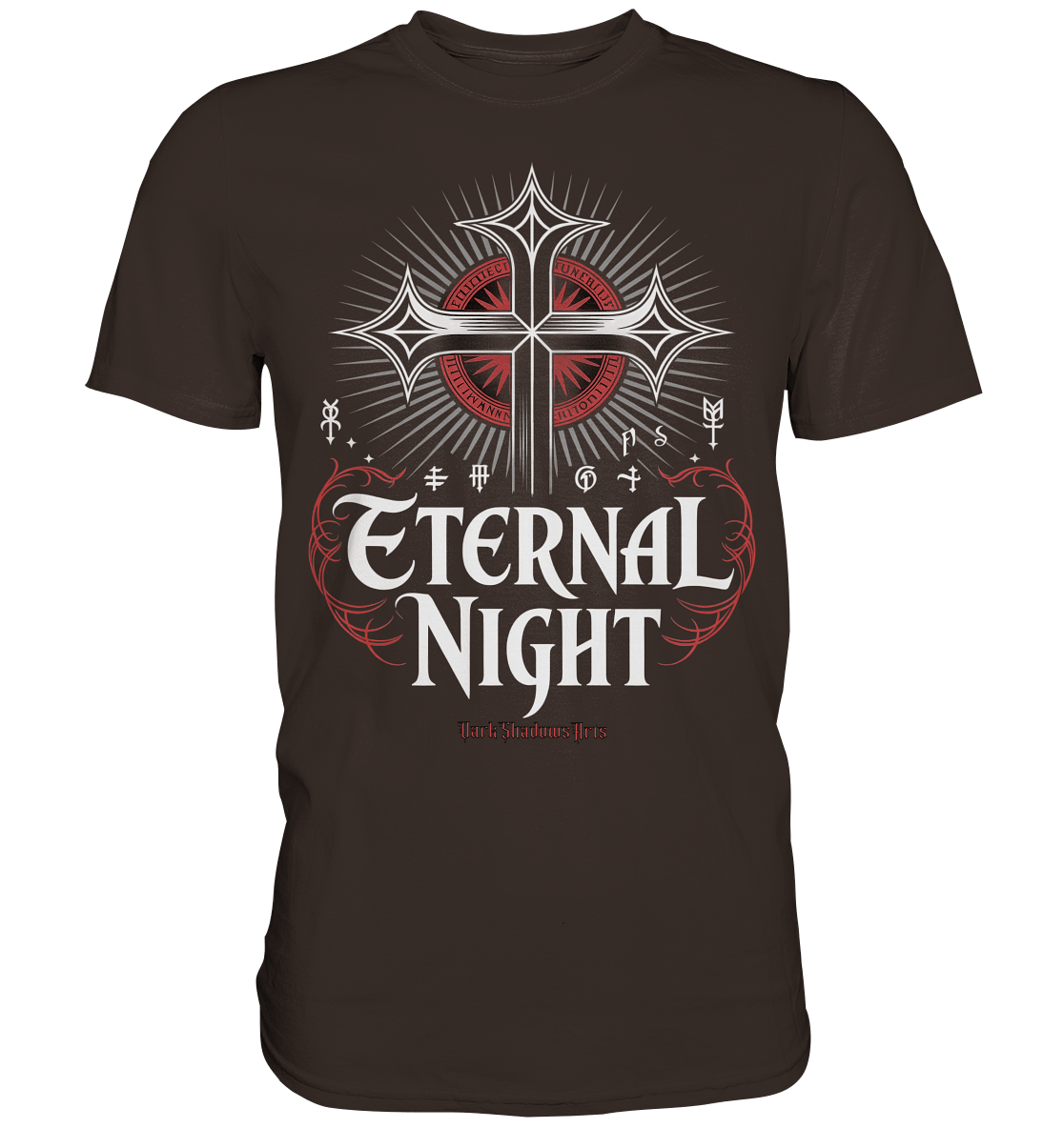 ETERNAL NIGHT – Mystisches gotisches Design mit Kreuz und Symbolen - Premium Shirt | Unisex - Shirts | Dark Shadows Arts