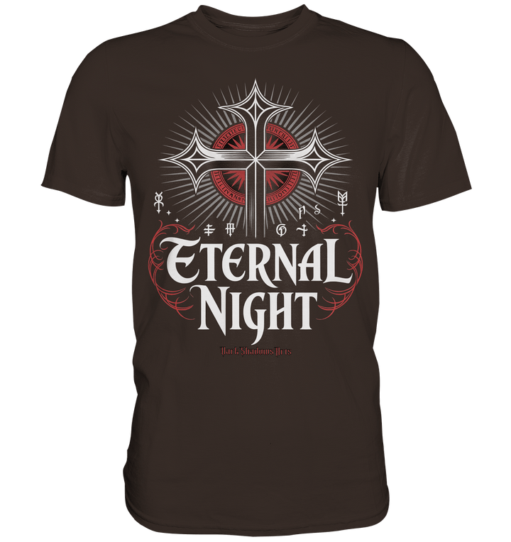 ETERNAL NIGHT – Mystisches gotisches Design mit Kreuz und Symbolen - Premium Shirt | Unisex - Shirts | Dark Shadows Arts
